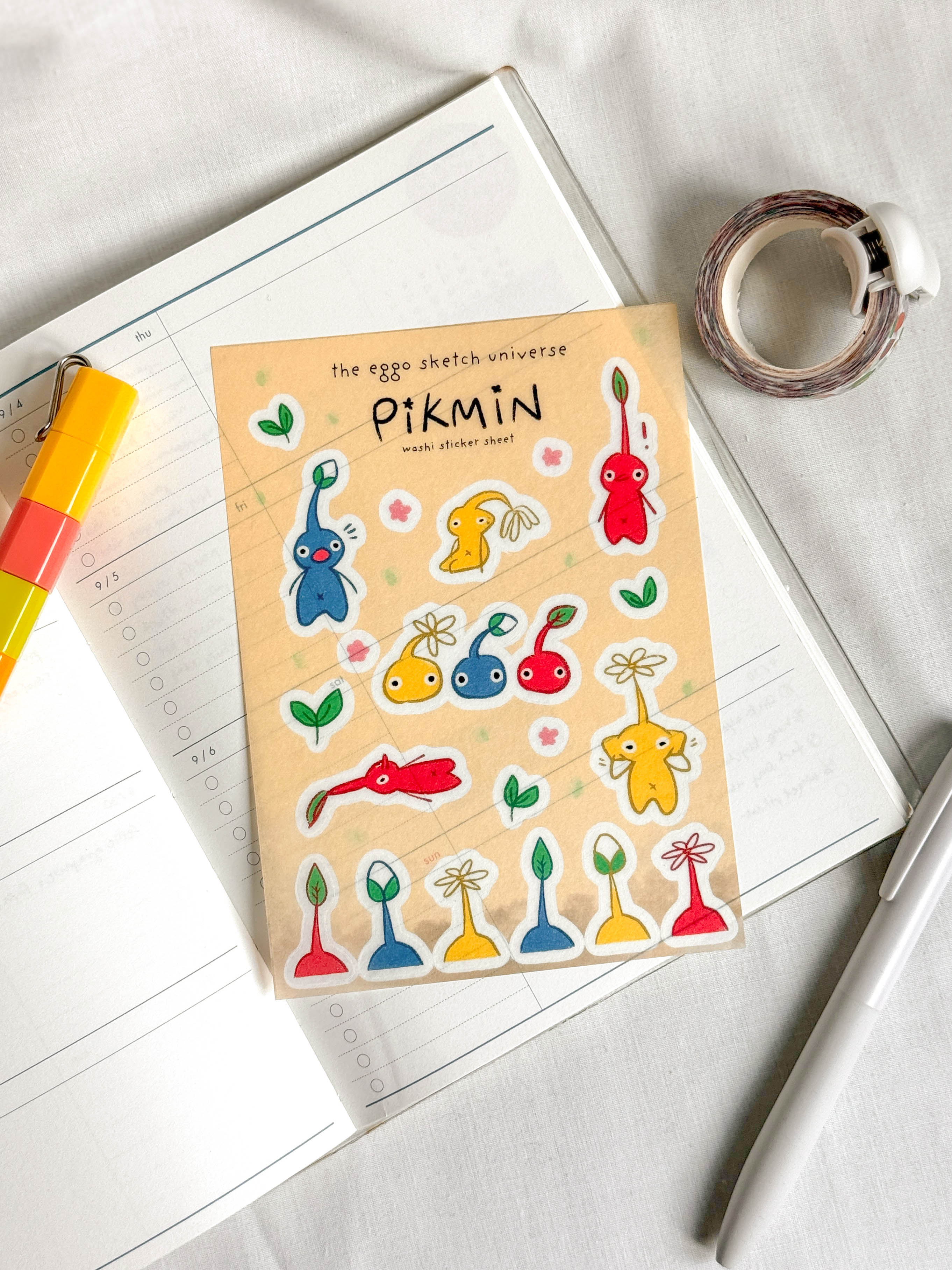 Sketchy Pikmin Washi Stickers