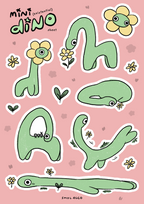 Mini Existential Dino Sticker Sheet